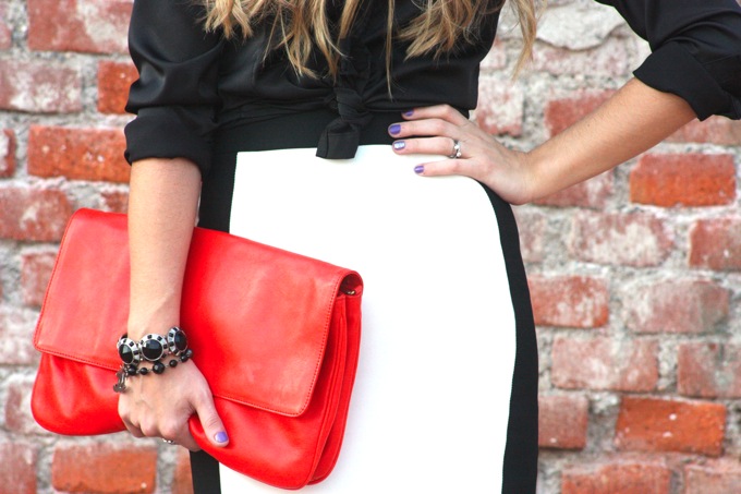 fluo zara clutch, outfit, nail art
