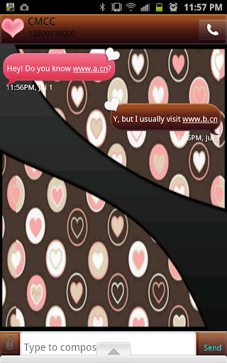 【免費個人化App】GO SMS - Peachy Hearts-APP點子