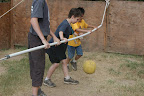 We loved playing human foosball...kick that ball!