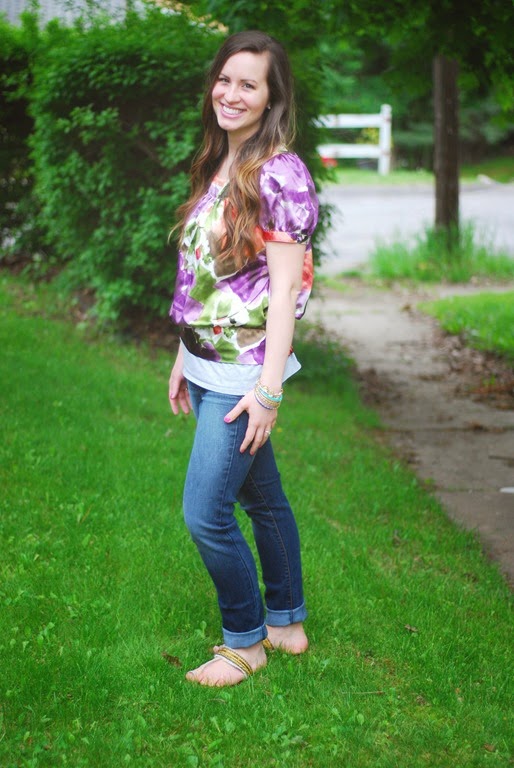floral and jeans