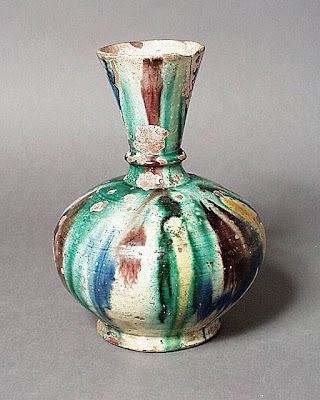 Ewer Egypt Ewer, 10th century Ceramic; Vessel, Earthenware, white engobe, underglaze painted, 9 1/2 x 4 in. (24.4 x 10.2 cm) Gift of William Lillys in Memory of Dr. Edward LB Terrace (M.83.251.1) Art of the Middle East: Islamic Department.