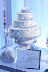 A silver and white cake to fit our theme (Sandy makes gorgeous cakes in fabulous bright colors, too!) A silver and white cake to fit our theme (Sandy makes gorgeous cakes in fabulous bright colors, too!)