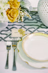Place cards were accented with gold beaded appliques to add texture and sparkle.