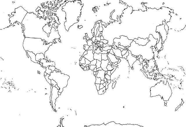 WORLD MAPS COLORING PAGES