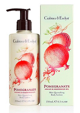 Crabtree & Evelyn Pomgranate, Argan & Grapeseed Body Care  Skin Quenching Body Lotion (250ml, $35)
