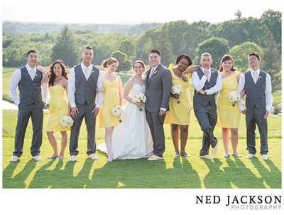 white, yellow and gray wedding
