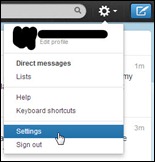 Menu Settings di Twitter