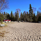 Praia no Lago Superior,  na estrada pra Sault Sainte Marie, USA