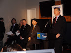 Michael Vitelli, President, Americas, Best Buy, addresses the media at the Panasonic 3D event at Best Buy's NYC Union Square location on March 10, 2010.  He is joined by representatives from Panasonic, Fox Video, and DirecTV.