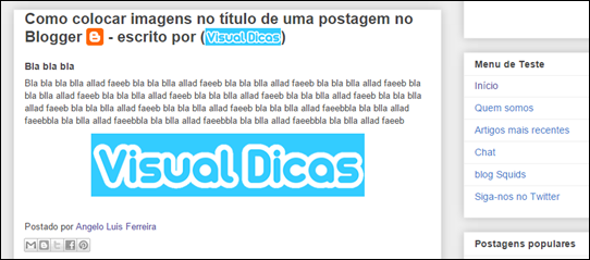 Como colocar imagens no título de uma postagem no Blogger - Visual Dicas