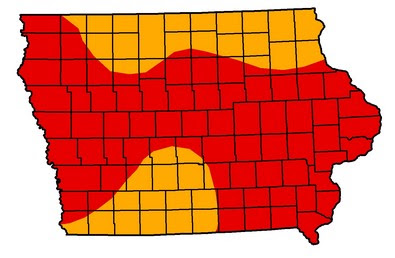 Drought conditions as of August 9, 2012