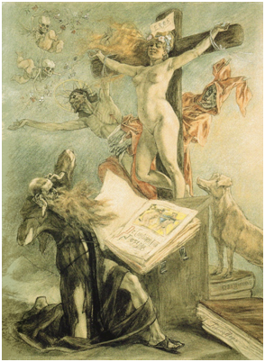 La tentación de san Antonio, de Felicien Rops, 1878. La tentación de san Antonio, de Felicien Rops, 1878.