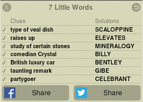 words little wednesday answers daily celebrant partygoer puzzle