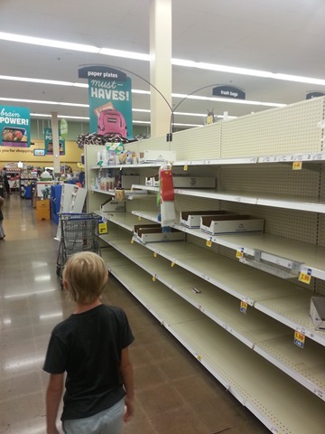 Empty Paper Product Aisle Toledo Water Emergency