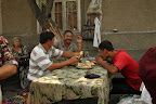Having lunch outside Kuntepa bazaar
