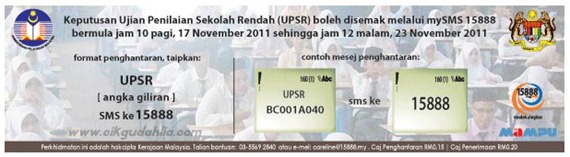 check upsr result sms