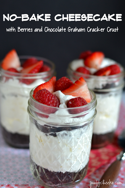 No-Bake Cheesecake with berries and chocolate crust - an easy dessert recipe