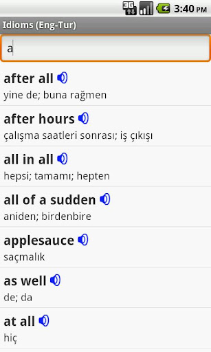 English-Turkish Idioms