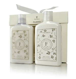 Thymes Filigree Gift Set featuring Body Wash and Body Lotion ($44, thymes.com)