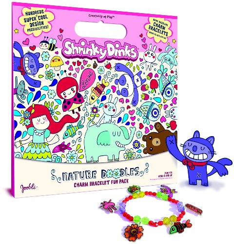 Kids can create, wear, and share homemade bracelets with this crafty kit that contains charms, beads, string, and images for tracing. Shrinky Dinks Charm Bracelet Fun Pack, $17, blueribbongeneralstore.net Kids can create, wear, and share homemade bracelets with this crafty kit that contains charms, beads, string, and images for tracing. Shrinky Dinks Charm Bracelet Fun Pack, $17, blueribbongeneralstore.net