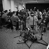 Gathering of musicians at the Rodewald Suite in the Philharmonic Hall for an evening of sharing & playing a selection of Irish tunes, song and poetry! After frustrating hours of trying to correct the very magenta/purple lighting in the room (those there will remember) I finally decided the set looks better in monochrome anyway - and is therefore presented so. Hope you all agree - otherwise we can have magenta faces instead! Traditional Music Session