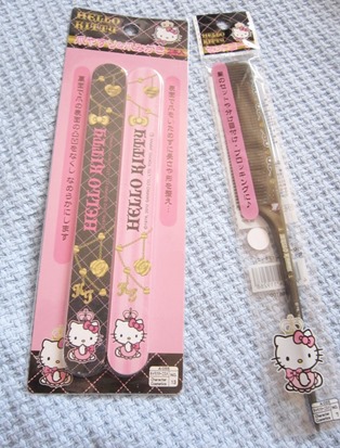 hello kitty rat tail comb and nail files, bitsandtreats