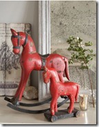 Limited Edition Vintage Red Wooden Horses