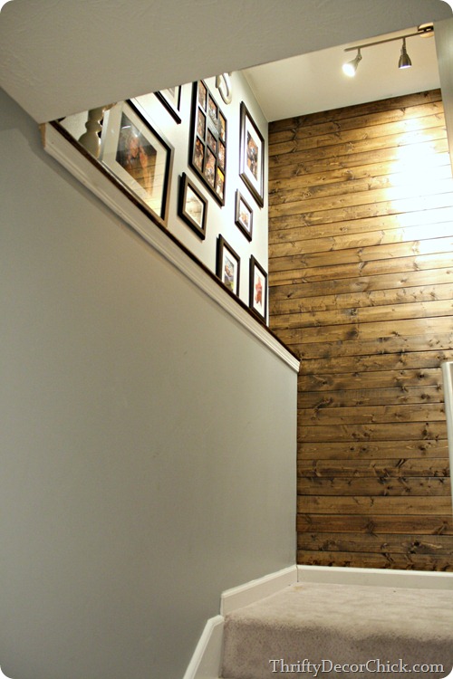 gallery wall wood planked wall