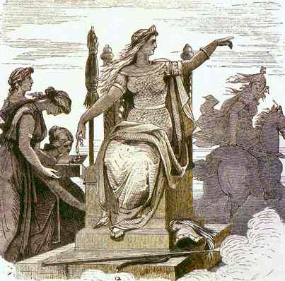 Frigg On Her Throne, Asatru Gods And Heroes