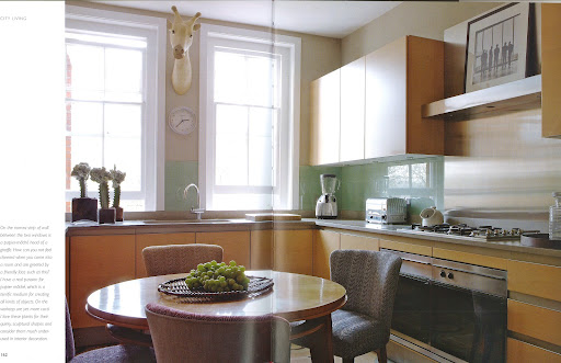 Here, Yeoward's city home features a sleek, modern kitchen.