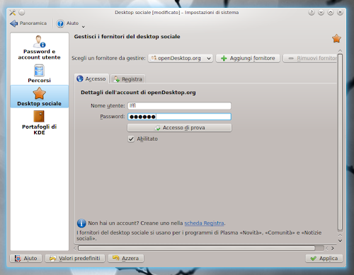 Desktop Sociale in KDE