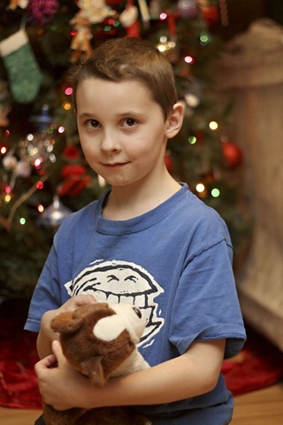 Caleb by the tree