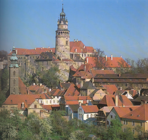 View of Cesky Krumlov, a castle in southern Bohemia.