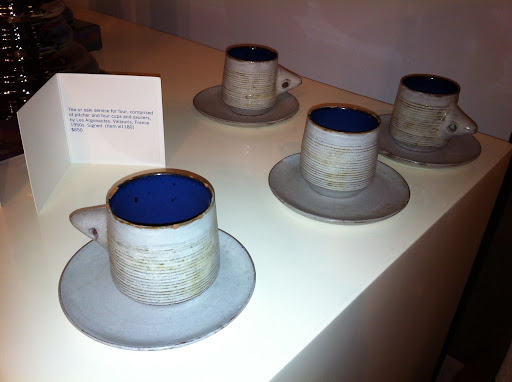 The blue interior on these earthenware cups is such a surprising touch.