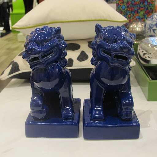 Glossy blue royal lions.