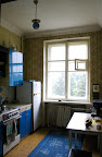 The kitchen in the apartment.