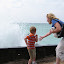 Enjoying the waves at breakwall next to Pointe Betsie Lighthouse. &ndash; 02-Aug-2010