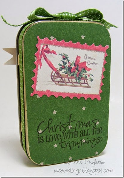 LeAnne Pugliese WeeInklings Back Vintage Christmas Altoid Tin Altered Art Crafty Secrets 2014