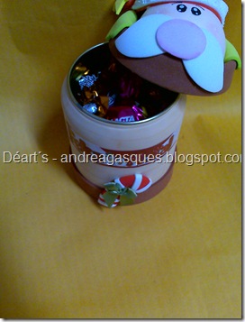 Porta doces Natal EVA Noel Recheado