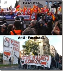 Barcelona - Anti fascistas contra manif. fascista. Out.2013