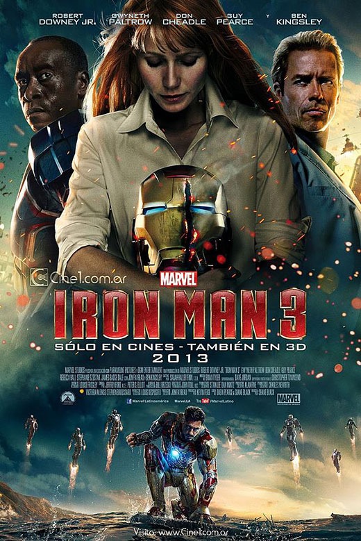 Pepper Potts egy nemzetközi Vasember 3 poszteren
