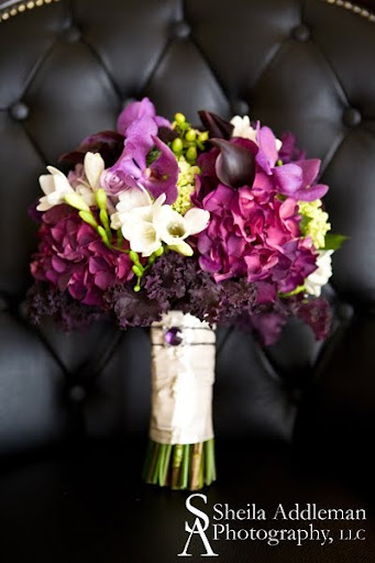 blue and purple orchids wedding 