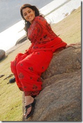Nikitha in Red Saree Stills