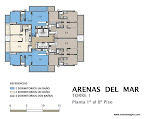 Torre 1 - Planta 1° al 8° Piso