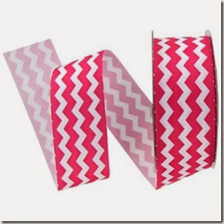 chevron printed hot pink one and a half inches wide