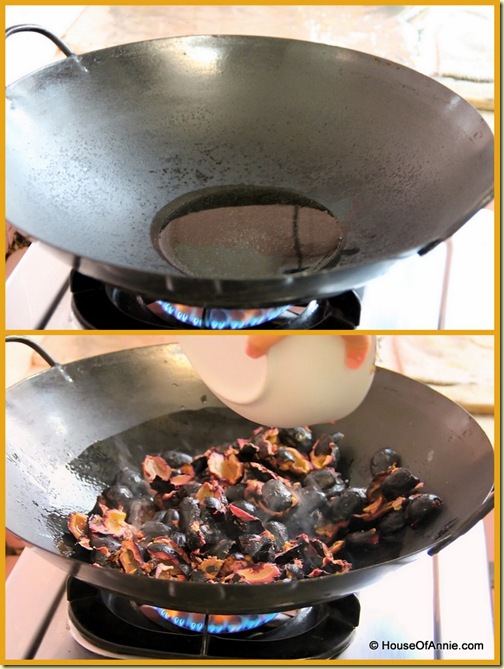 frying the dabai in oil