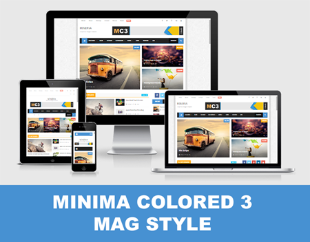 Minima Colored 3 Mag Style Blogger Template