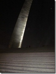 arch at night with louise and i doing rocky impersonation