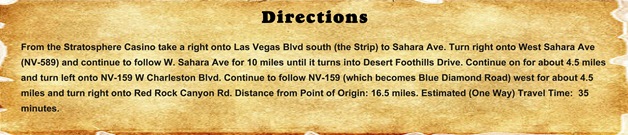Directions - Red Rock Canyon