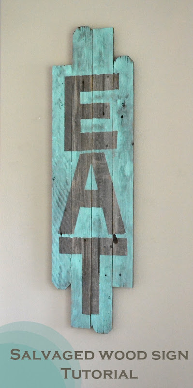 Salvaged Wood EAT Sign by Poofy Cheeks